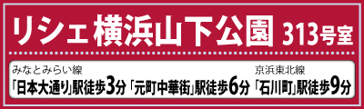 リシェ横浜山下公園313号室　みなとみらい線「日本大通り」駅より徒歩3分 「元町中華街」駅より徒歩6分 京浜東北線「石川町」駅より徒歩9分